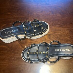 Brand new black wedge sandals.  Gorgeous!!!